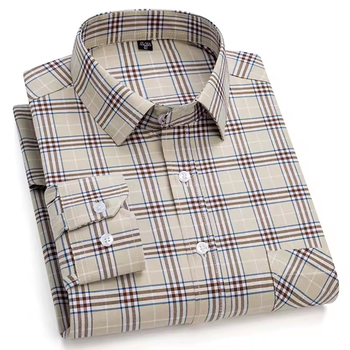 Men's Button Down Check Shirt Cotton Fabric