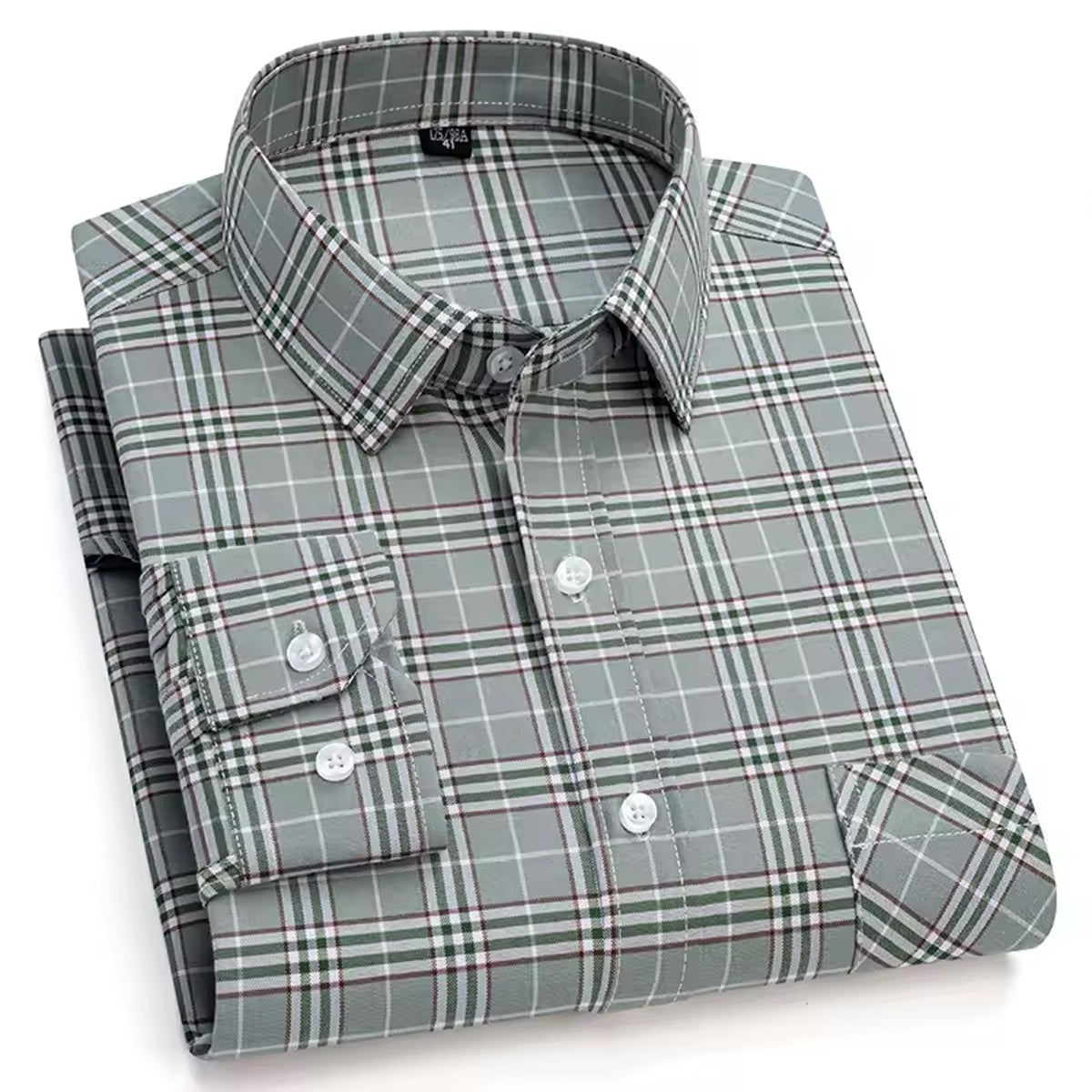 Men's Brushed Cotton Plaid Shirt Soft Feel