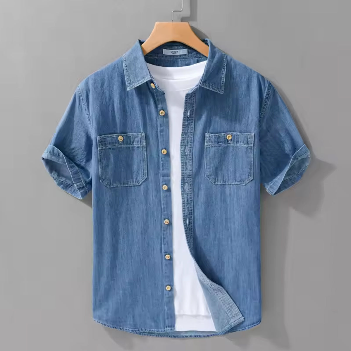 Selected double pocket denim shirt for men