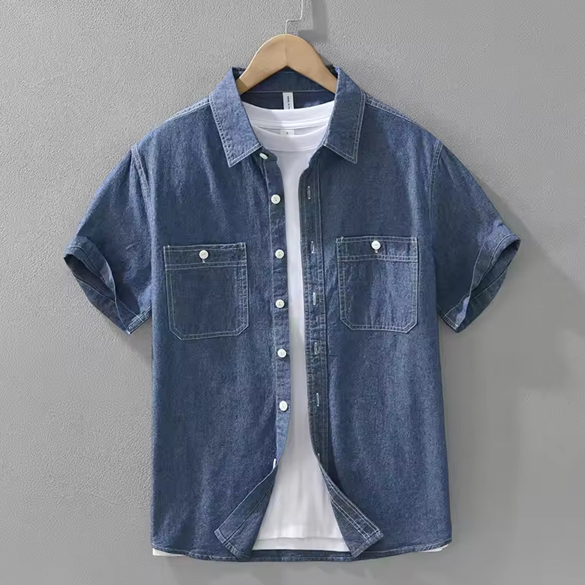 Men’s Deep Navy Denim Shirt Slim Fit