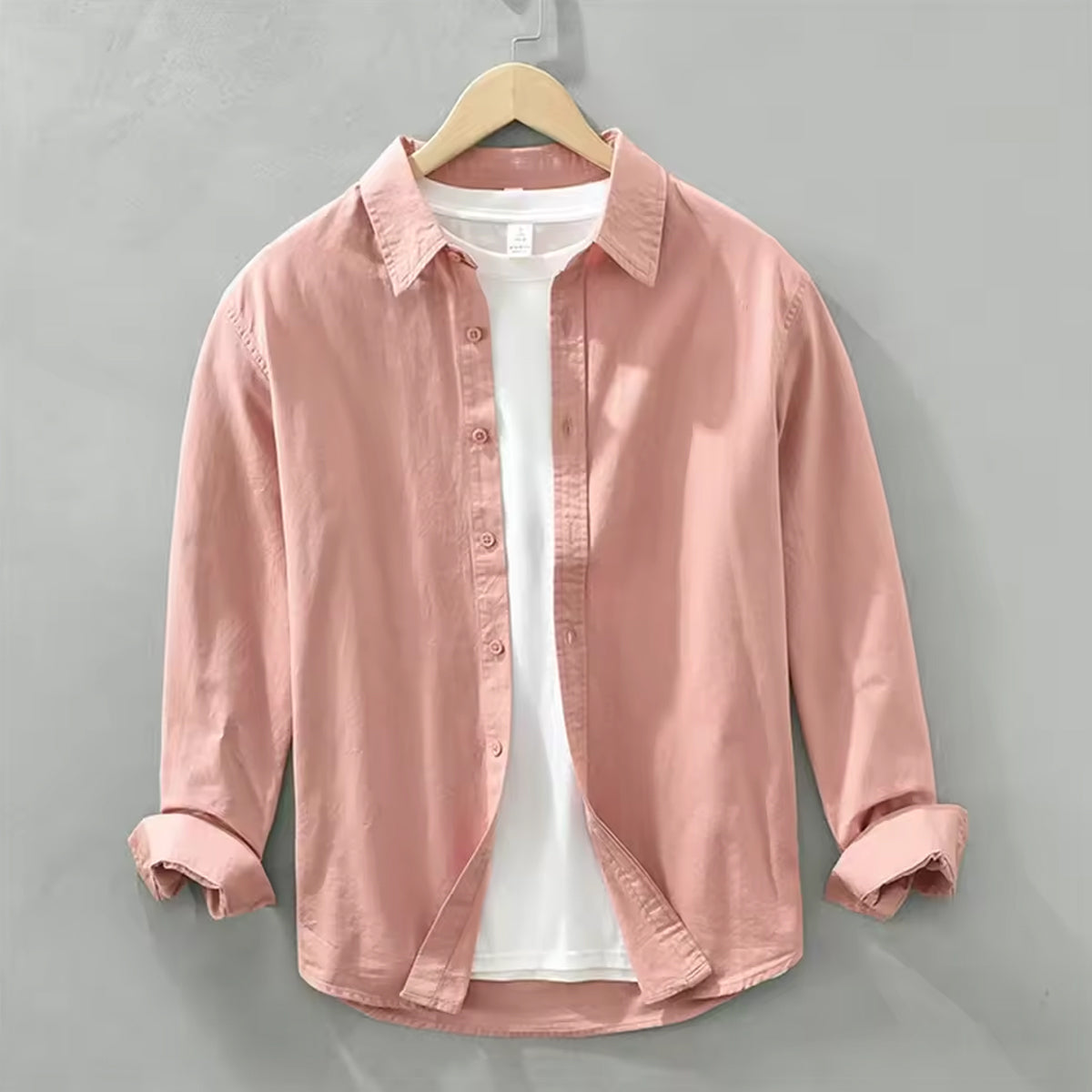 Slim Fit Pink Denim Shirt Minimalist Design