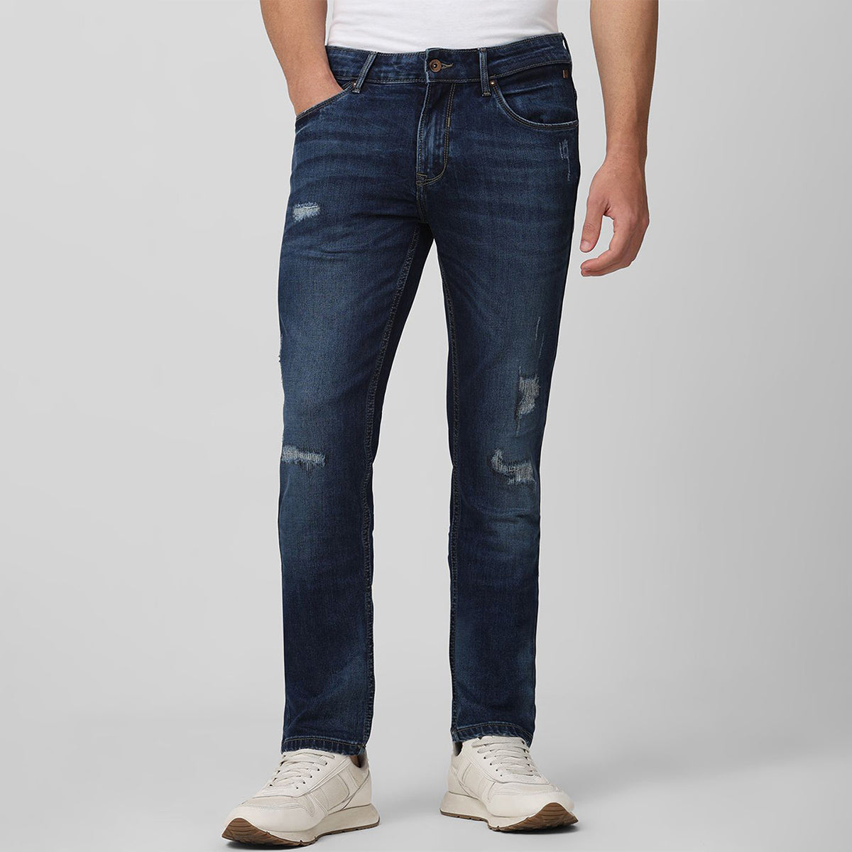 Men Mid Rise Slim Fit Washed Jeans Stretchable