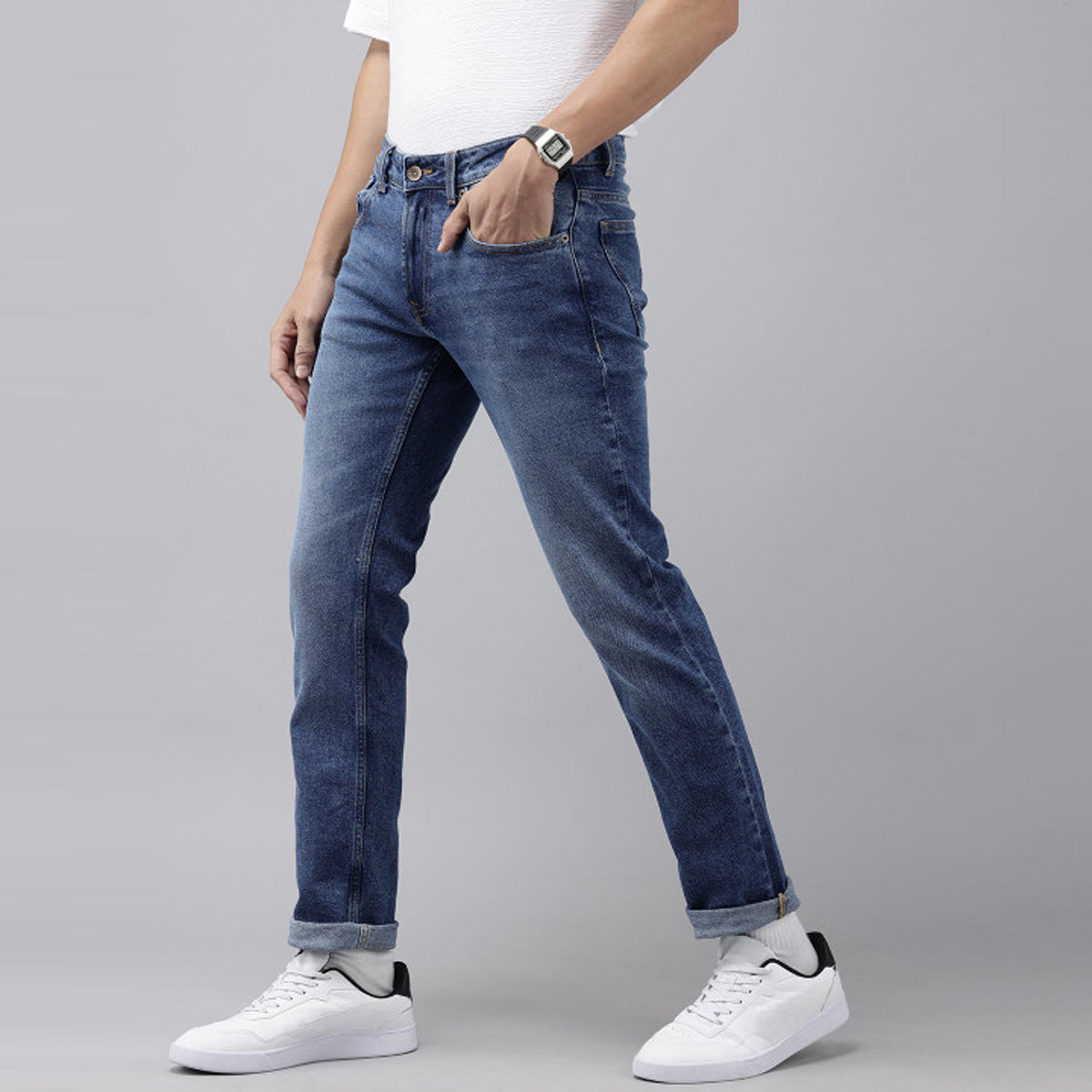 Slim Fit Men’s Denim Pants Classic Blue Light Stretch