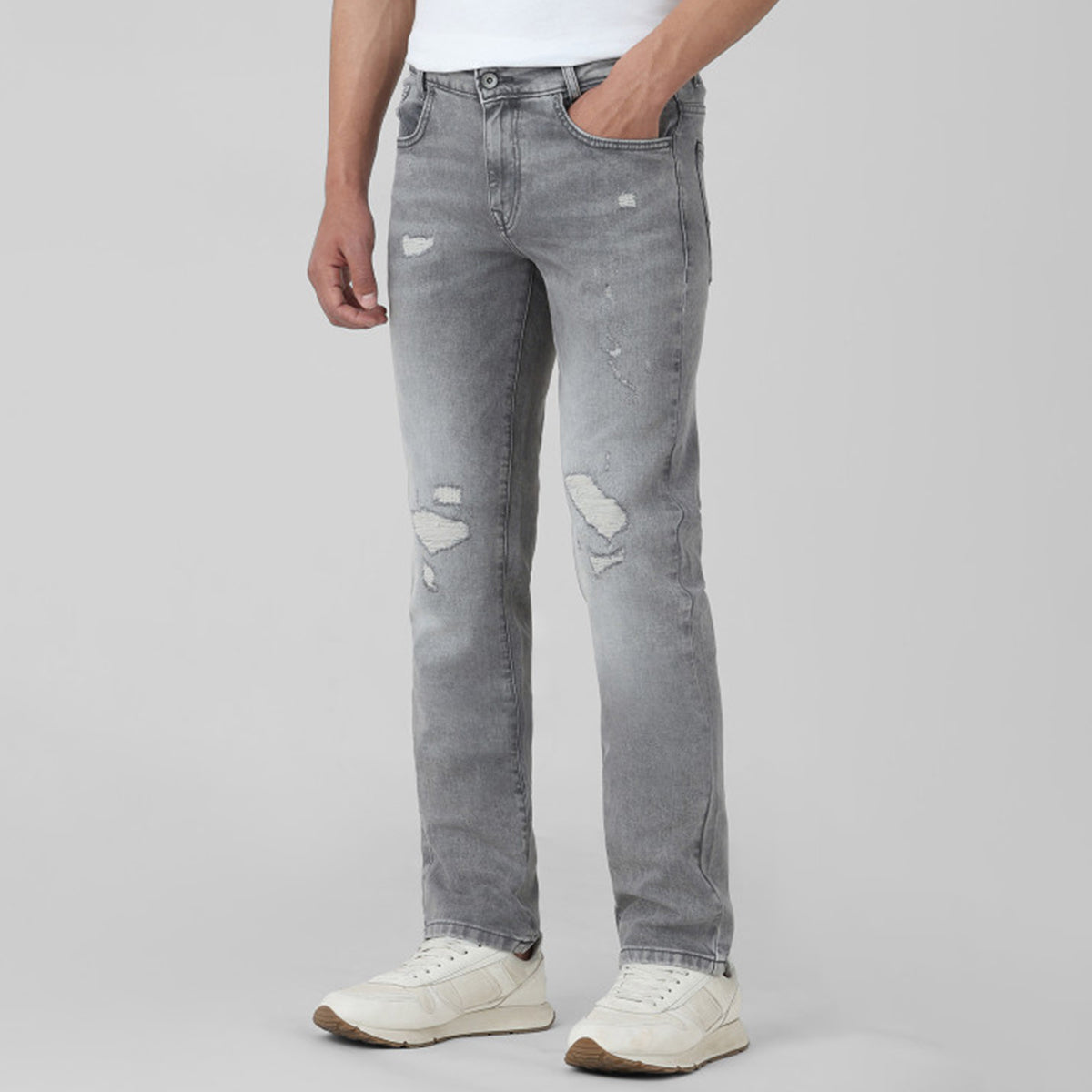 Skinny Fit Men's Jeans – Light Blue – Ankle Length