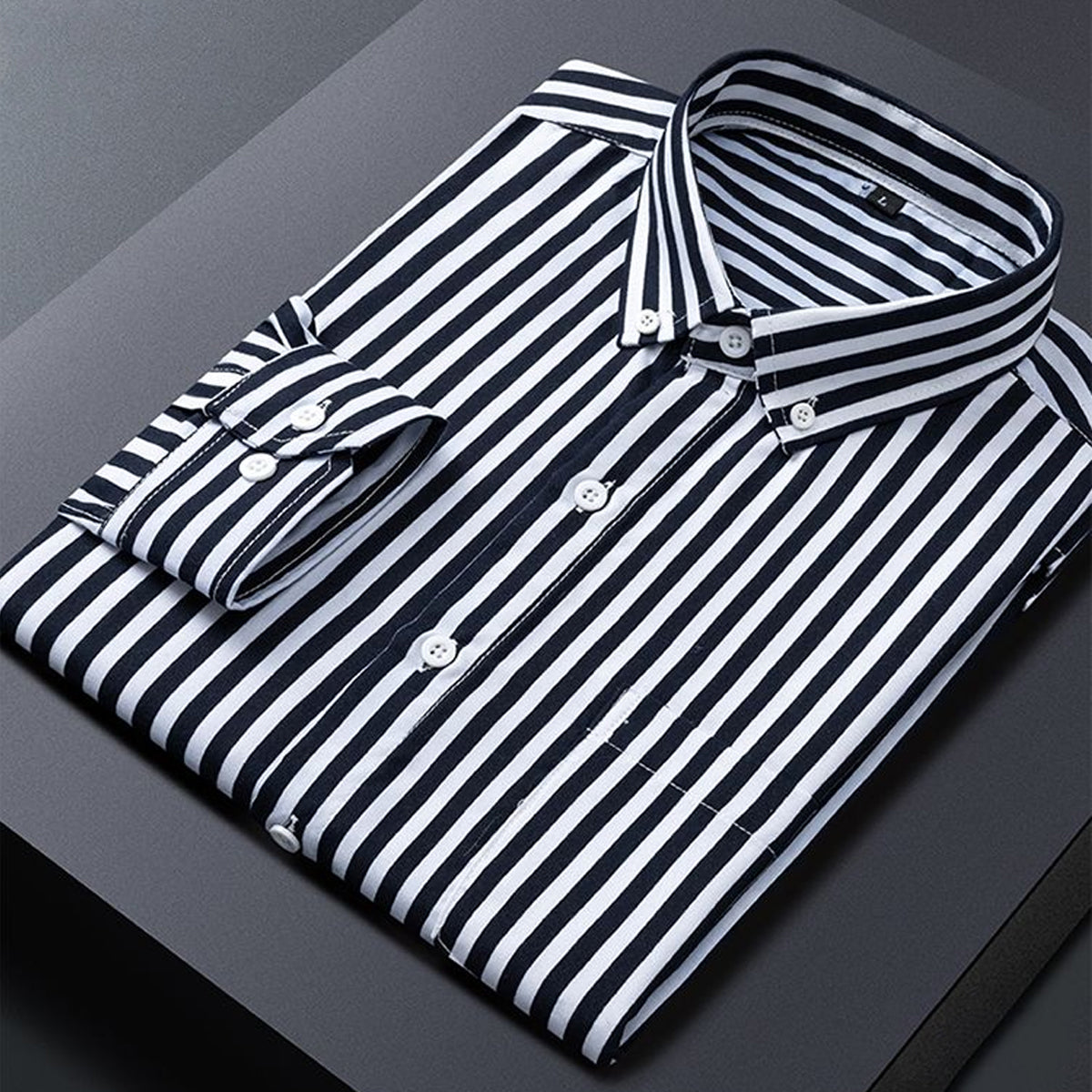 Men's Striped Collared Full Sleeve Casual Shirt