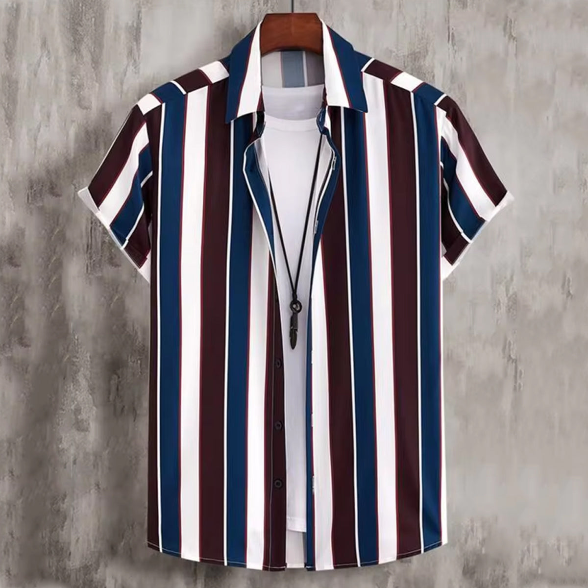 Men's Cotton Striped Shirt Regular Fit
