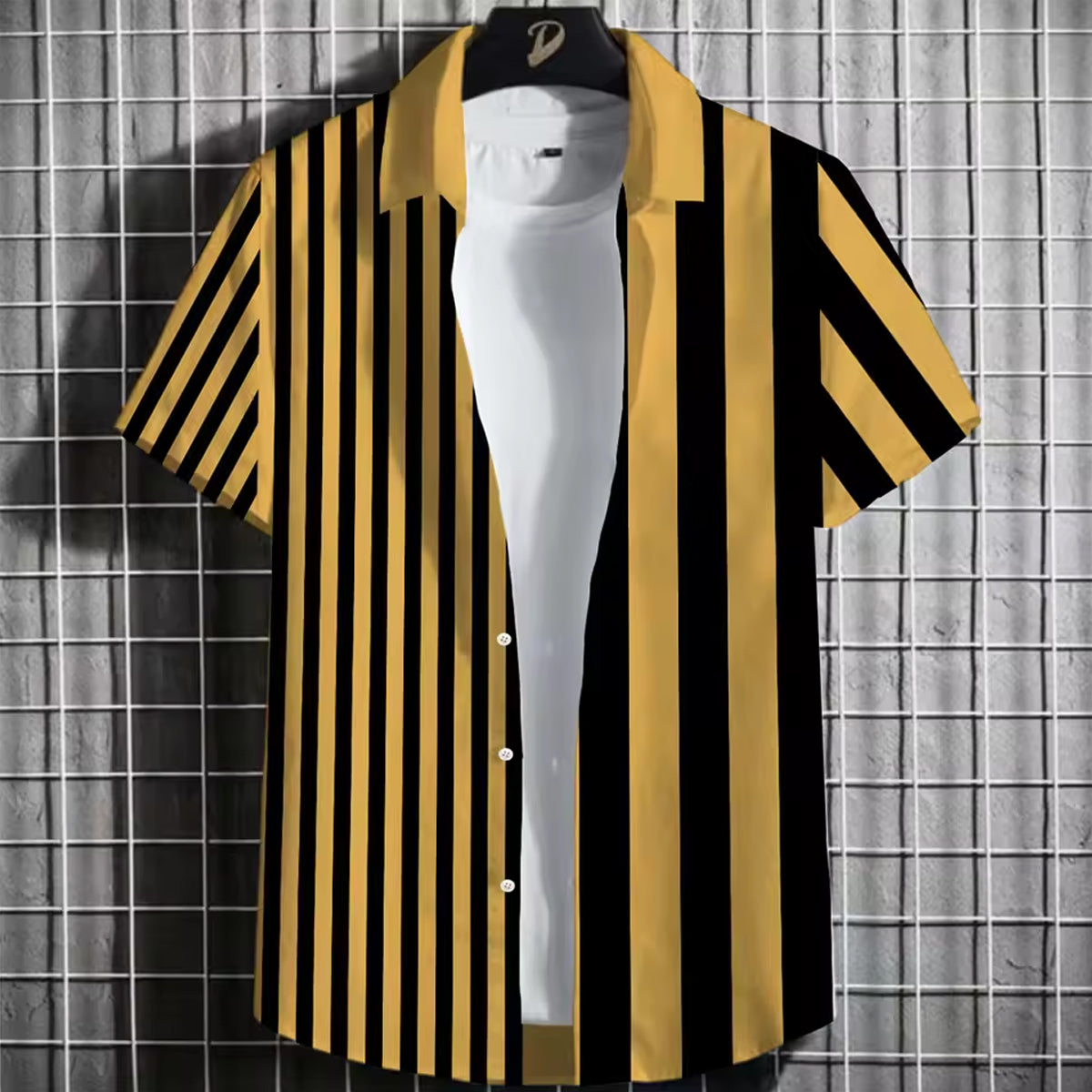 Men's Classic Fit Cotton Shirt Pinstripe Design