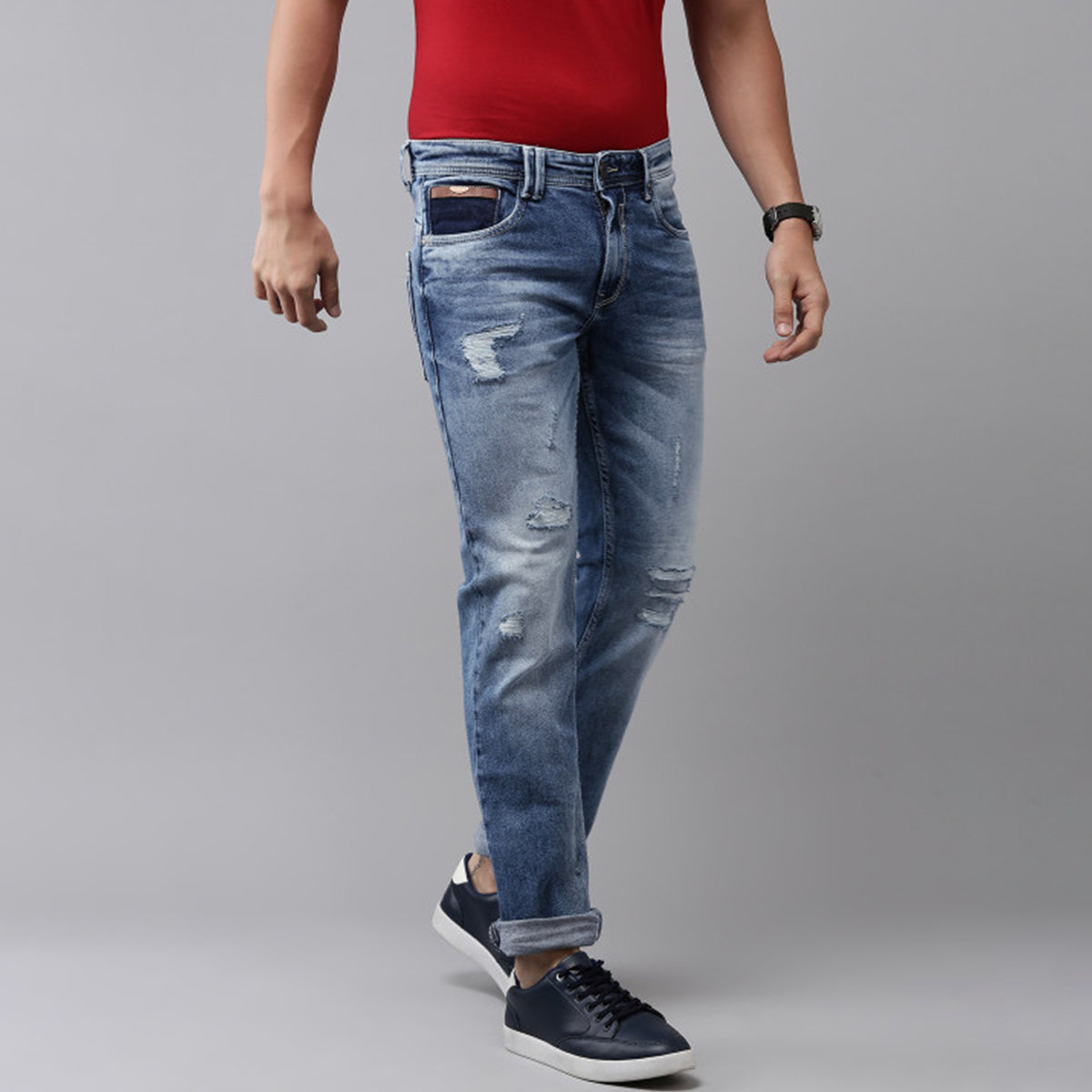 Men’s Distressed Look Jeans – Skinny Fit