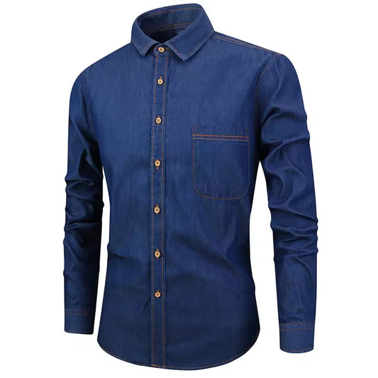Men’s Trendy Street Look Soft Denim Shirt