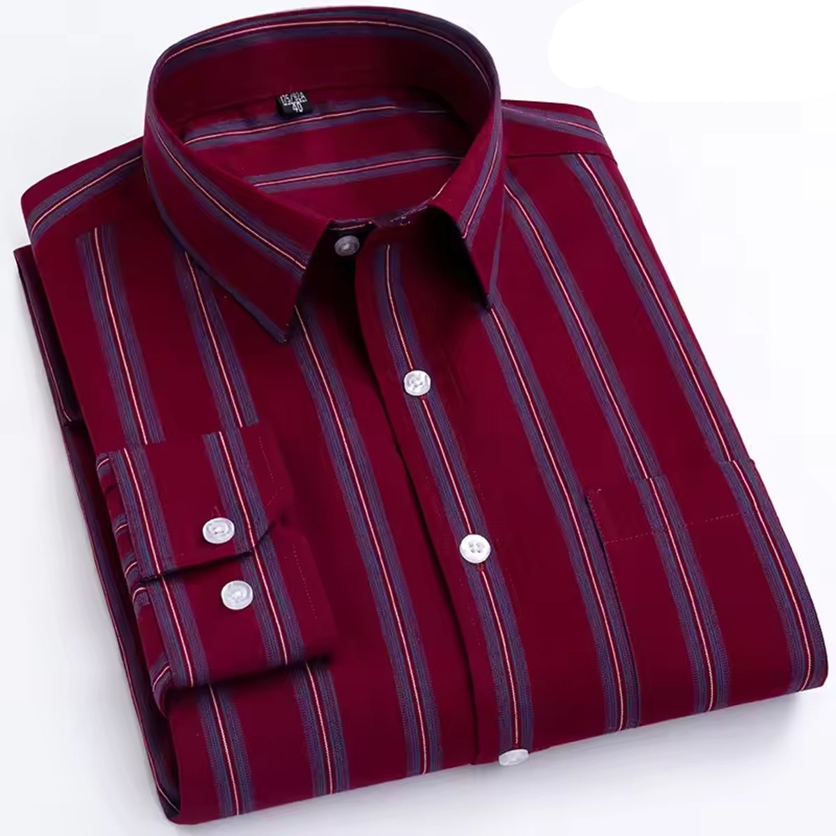 Men's Casual Cotton Checkered Shirt Slim Fit Burgundy Bronze Mix