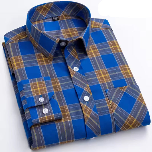 Men's Lightweight Check Shirt Short Sleeve Summer Casual Wear