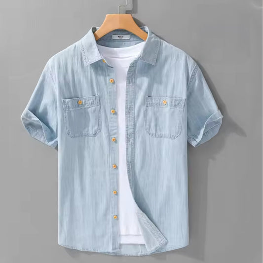 Selected light denim shirt for men