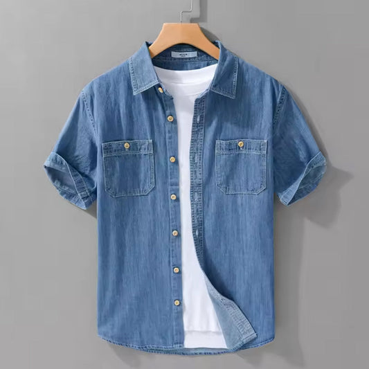 Selected double pocket denim shirt for men