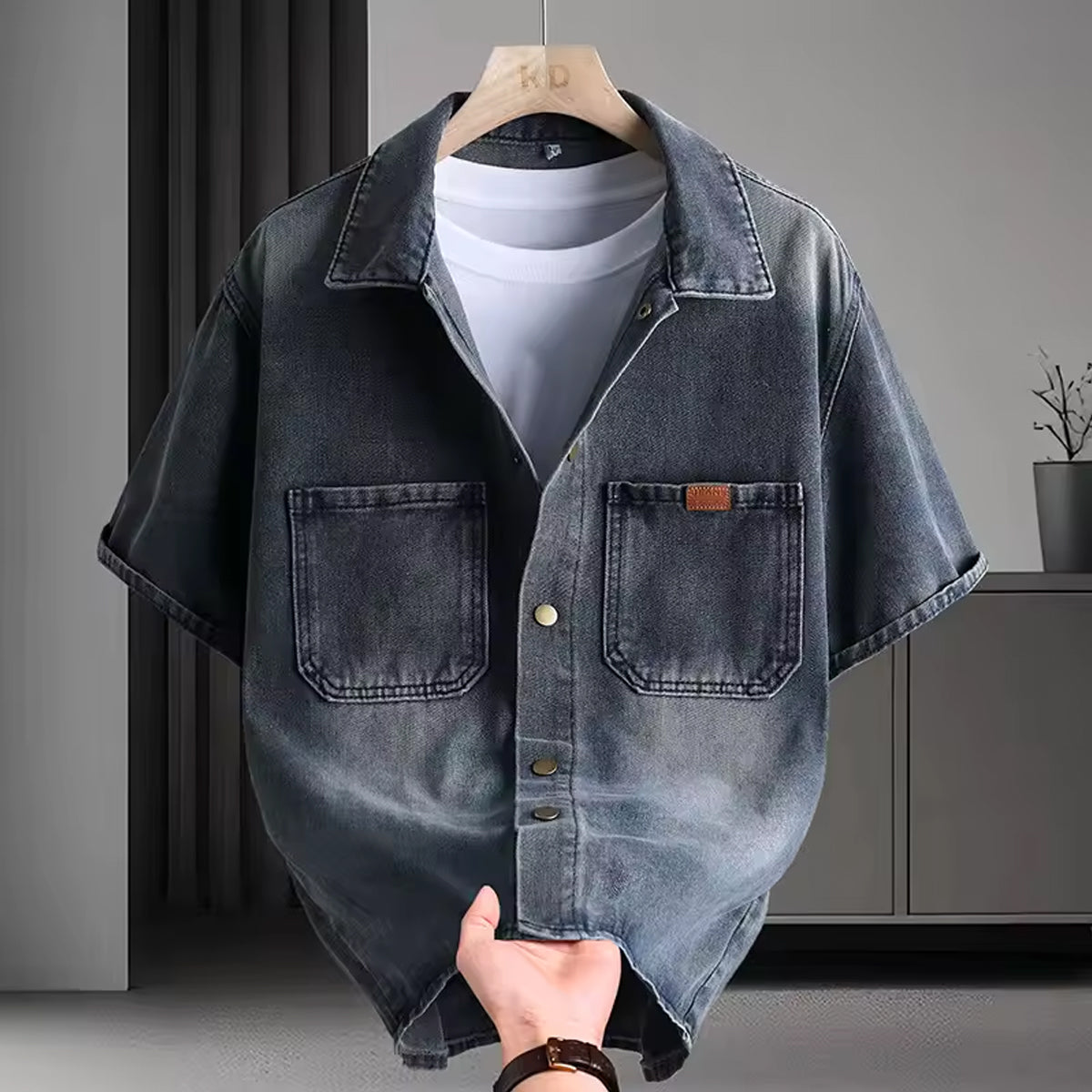 Men’s Classic Blue Denim Shirt Regular Fit