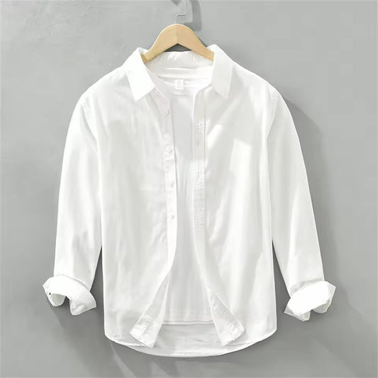 Men’s White Denim Shirt Crisp & Stylish