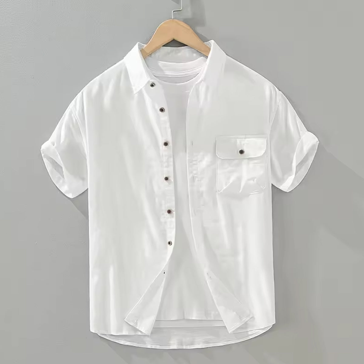 Men’s White Denim Shirt Crisp & Stylish