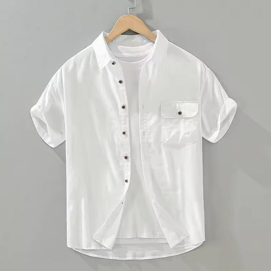 Men’s White Denim Shirt Crisp & Stylish