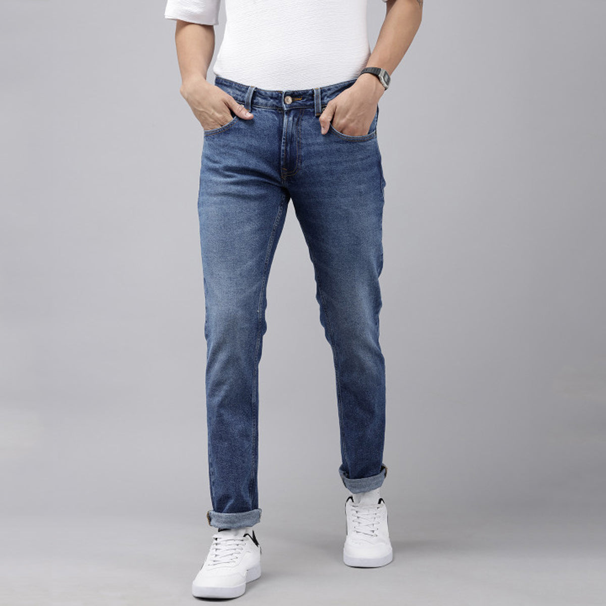 Slim Fit Men’s Denim Pants Classic Blue Light Stretch