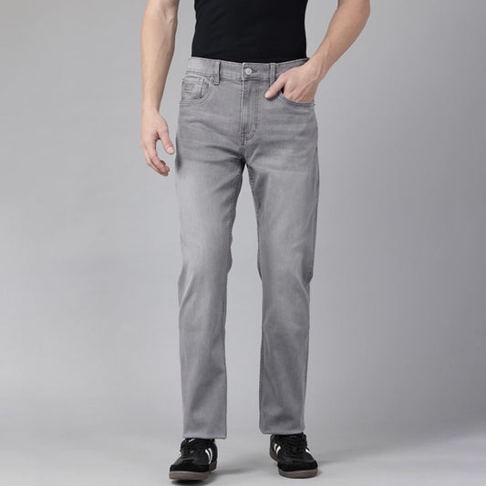 Men’s Skinny Fit Jeans Faded Grey Stretch Denim