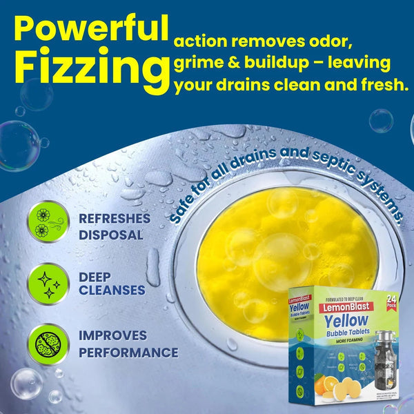 LemonBlast Yellow Bubble Tablet Cleaner (Buy 1 Get 1 Free)