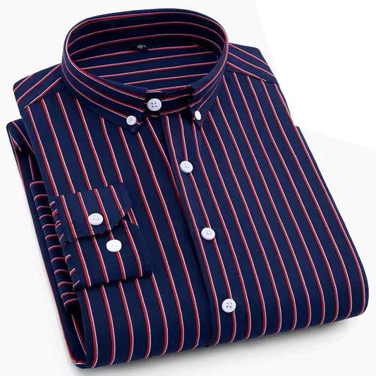 Men's Slim Fit Striped Shirt Cotton Fabric