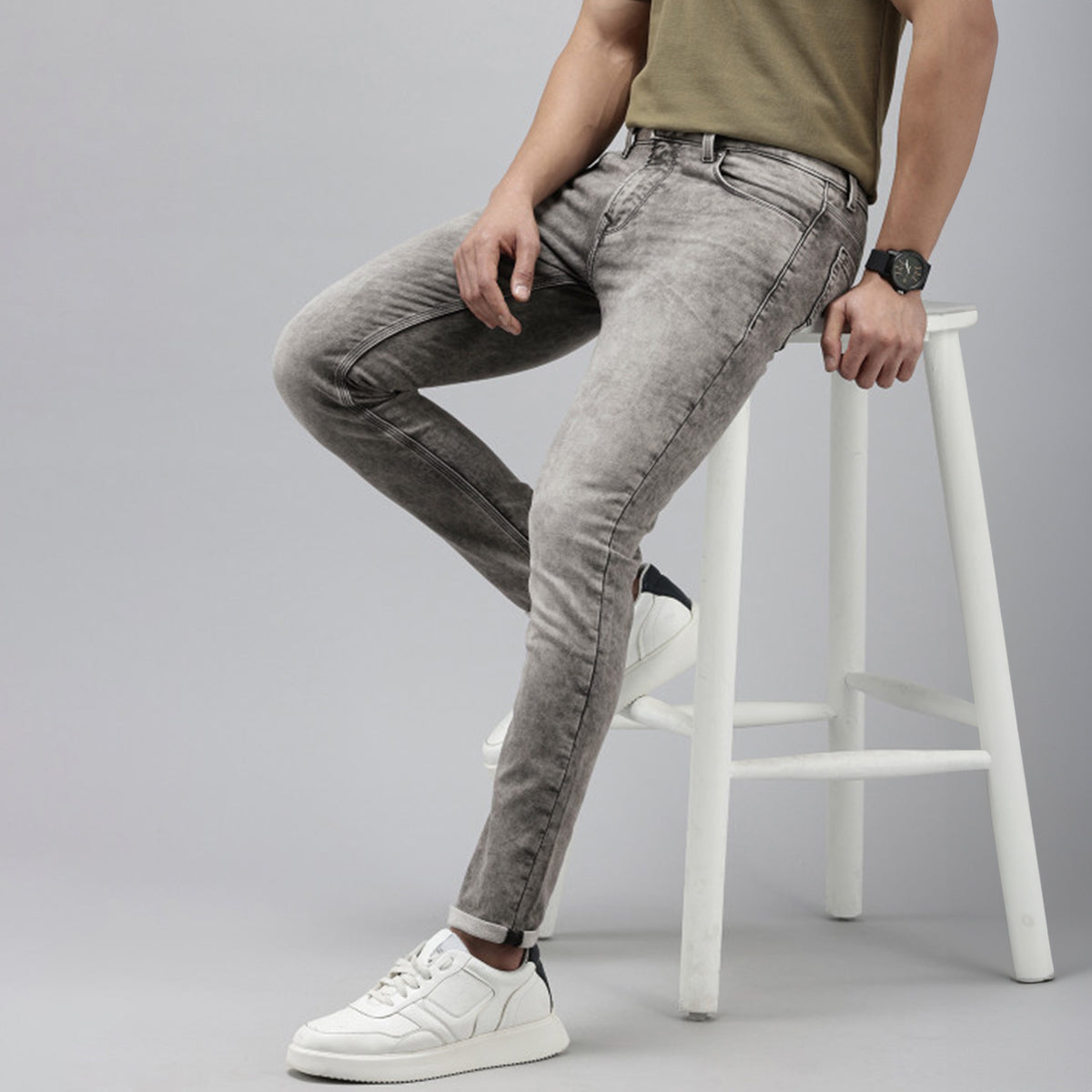 Men’s Slim Fit Cotton Jeans Casual Outfit