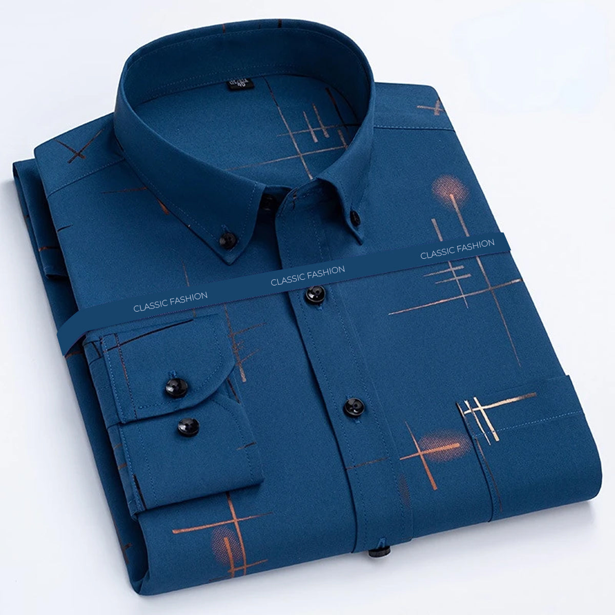 Men Slim Fit Self Design Formal Shirt