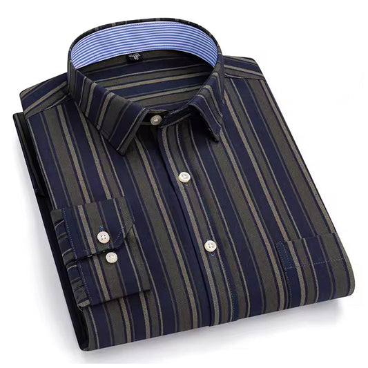 Men's Slim Fit Formal & Casual Striped Shirt
