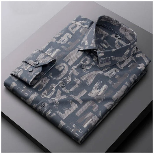 Regular Fit Printed Cotton Blend Lycra Full Sleeve Shirts