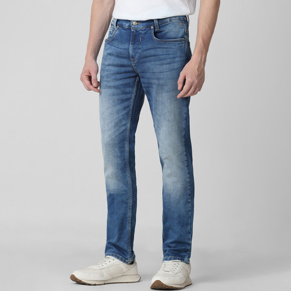 Men’s Straight Jeans – Stonewashed – Casual Wear