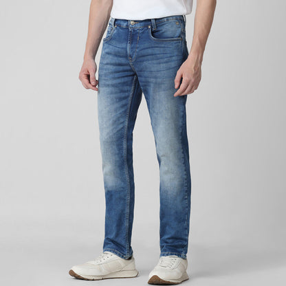 Men’s Straight Jeans – Stonewashed – Casual Wear