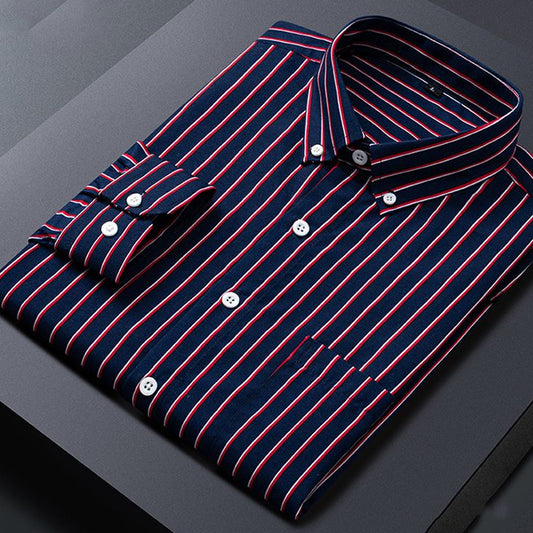 Men's Collared Neck Full Sleeves Casual Striped Shirt