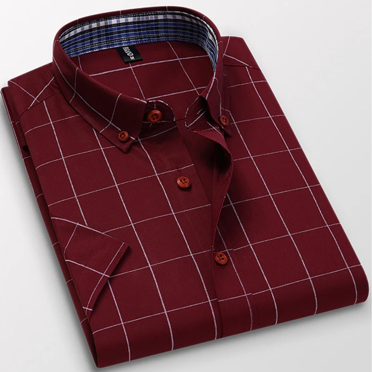 Men’s Checked Casual Shirt Classic Design Red